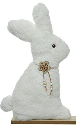 CHICCIE Osterhase Weiß 21cm Flauschig - Hase Osterhasen Hasen Figuren Osterdeko