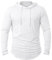 CARWORNIC Men's Quick Dry Hooded Tops Lightweight Running Hiking Athletic Hoodies Long Sleeve Thin Breathable Golf Top Active Sports Gym T-Shirt Men Outdoor Casual Fishing T Shirt White