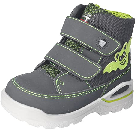 RICOSTA Baby Jungen Winterstiefel JAN,Kinder Lauflernschuhe,WMS:Mittel,lose Einlage,Sympatex,Blinklicht,Grigio/Carbon (490),24 EU