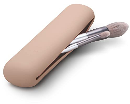 FERYES Trousse de voyage en silicone tendance et portable pour pinceaux de maquillage douce et élégante Kaki