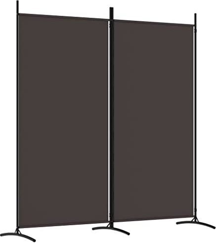 vidaXL Cloison de Séparation 2 Panneaux Séparateur de Pièce Pliable Diviseur Écran d'Intimité Paravent Décoration Salon Marron 175x180 cm Tissu