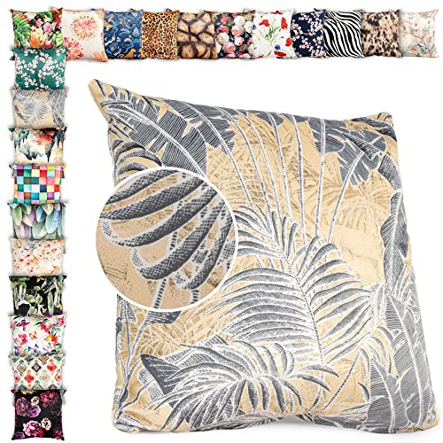 ANRO Kissenbezug Kissenhülle Kissen Deko-Kissen Sofa Kissen Couch Kissen Palm Beige 40x40cm ohne Füllung
