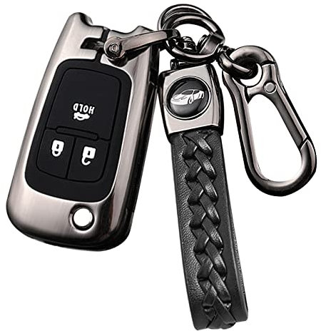 Sucxyor Compatible avec Opel Coque Protection Clé Insignia Astra Meriva Zafira Movano Mokka Adam Alliage de Zinc Coque de Couverture de clé Opel étui pour clé avec Porte Clés-3 Boutons