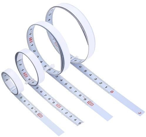 4 Stk Selbstklebendes Maßband, 1M Skalenbandmaß, Stahllineal Selbstklebendes, Maßband zum Aufkleben für Vermessung Werkbänke(2 x Links nach Rechts, 1 x Rechts nach Links, 1 x Zentriert)