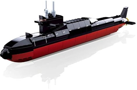 BirnePower Klemmbausteine Spielbausteine Spielset für Kinder Militär Schiff Bausatz Spielfigur 269 Teile Kriegsschiff U-Boot Bausteine Spielzeug G131320