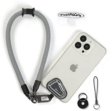 project-cb Correa Muñeca Movil 1,Enganche Móvil Colgar 2,Pulsera para Movil,Accesorios Móvil Colgante,Cinta para Movil,Cadena Movil(Gris, 30cm)