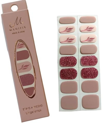 MANIFIX UV Gelfolien für Nägel – BELOVED nailart - Nagelfolie selbstklebend aus Nagellackgel, vegan & einfach entfernbar, DIY nailart nails, Fingernägel mit Muster & Glitzer selber machen