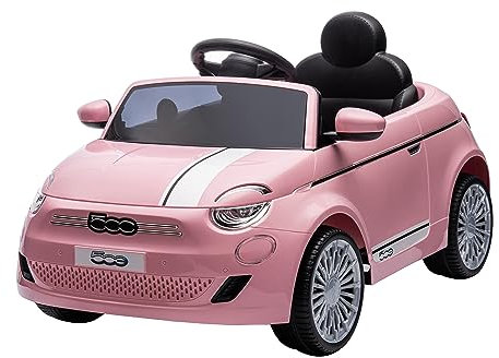 Auto Elettrica per Bambini Fiat 500e Rosa - Batteria ricaricabile 12V - Radiocomandata - Globo Giocattoli - eSpidko 42121