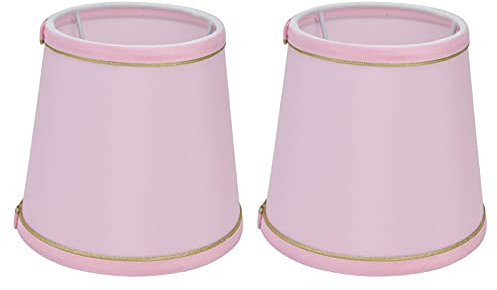 2 Pantallas De Lámpara De Campana, Pantallas De Lámpara Pequeñas De Color Rosa Para Lámparas De Mesa, Pantallas De Tela Con Clip Para Bombillas E14, Pantalla De Lámpara Elegante Para El Hogar, Hotel,