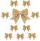 Topways 10PCS Christmas Bow Decorations, Gold Sequin Bow Ties for Christmas Tree, Xmas Ornaments for Home Party 6.7in