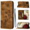 LSPCASA Housse Protection pour Samsung Galaxy A12 Étui Matériau en Cuir PU Coque Samsung A12 avec Fentes pour Cartes Motif Papillon Chat Coque Samsung Galaxy A12 Brun