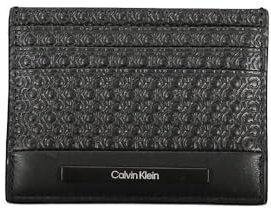 Calvin Klein Modern Bar Cardholder 6Cc Herren Geldbörse, Schwarz, Einheitsgröße, Black Nano Mono, Tek Beden, Casual