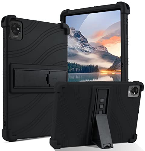 BENTOBEN Universal Silicone Case for 10.1 inch tablet, Soft Silicone Case for DOOGEE U10/U9/T10/Blackview Tab7/Tab 8 WiFi/TECLAST/OSCAL/jumper/BENEVE 10/SGIN 10.1/HotLight Tab with Stand - Black