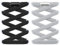 RJ-Sport 2 Paar flache Schnürsenkel ohne Binden - Elastische Schnürsenkel mit Schnellverschluss - Schnellschnürsystem für Einzigartigen Komfort und Starken Halt - mit Metallkapseln (Schwarz+Grau)