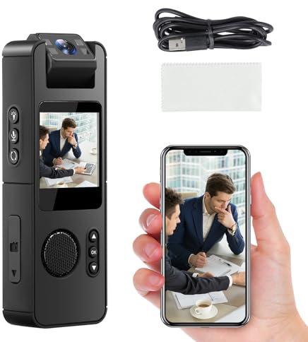 Mini Body Camera with 1080P HD, 180° Rotatable Lens, Video Recording &Audio, Security Camera Motion Detection Night Vision, for Indoor Outdoor Sports Meeting, Recording Pen