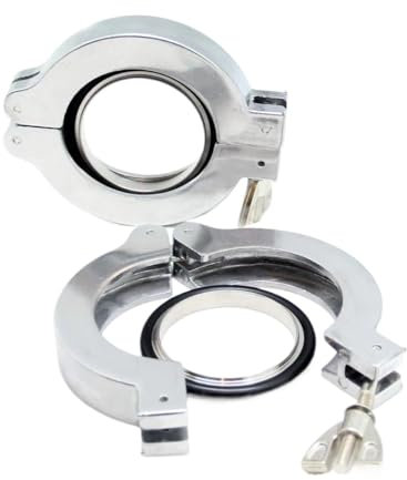 BYLSAGWHT KF16/25/40/50 vingmutterklämma set KF NW slingor SS304 vakuumklämma NW aluminiumklämma med SS304 centerring och FKM O-ring (KF50 aluminiumklämset)