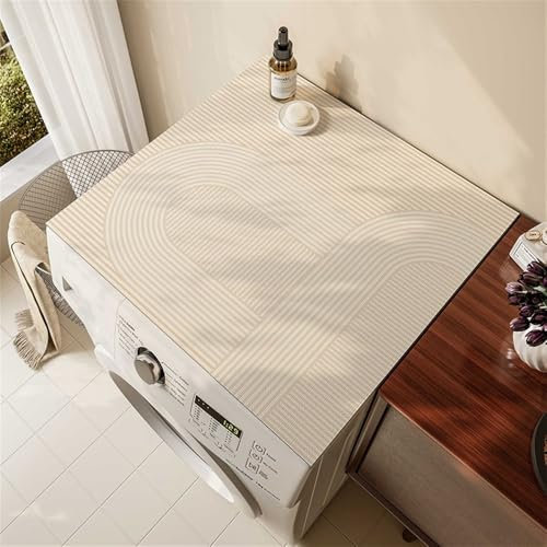 Morbuy Coprilavatrice Tappetino per Lavatrice e Asciugatrice, Moderno Stampa Antiscivolo Assorbente Asciugatura Rapida, Morbido e Ritagliabile per Cucina Frigorifero (Geometria 4,50x60cm)