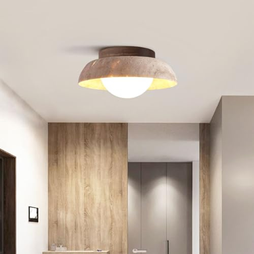 YKSJDFH Wabi-sabi LED-Deckenleuchten, gelber Höhlenstein, japanische Deckenleuchten, kreative Schlafzimmer-Deckenlampen, cremefarben, Wohnzimmer, Esszimmer, Arbeitszimmer, Augenschutz, Deckenbeleuchtu