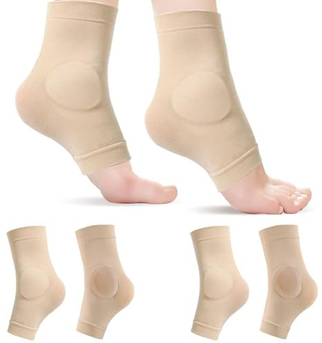 Sekonow 2 Paar Knöchelschutz Gel Sleeve Malleolar Gepolsterte Skate Socken mit Silikon-Pads für Eiskunstlauf, Roller, Hockey, Stiefel, Bandage, Schienen, Schuhe, Knöchelstützkissen, Knöchel