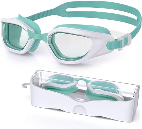 Zeligerstar Swimming Goggles, Goggles Swimming Adult with 3 Sizes Nose Bridges, Anti-Fog UV Protection No Leaking Adjustable Swim Goggles for Men Women Junior