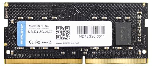 SIMPLETEK - RAM DDR4 8 GB 2666 MHz SO-DIMM Memoria Modulo Banco per Notebook AIO Laptop PC4-21300 DDR4-2666 (Bulk)