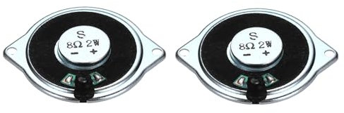 sourcing map 2 Pcs 2W 8 Ohm Small Speakers Metal Ear Shell Internal Micro Magnet Speaker for Mini Speakers DVD EVD Multimedia Mobile Portable Advertising Machine