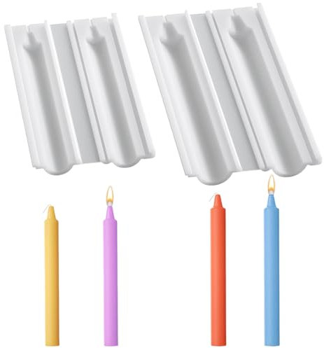 HyzaPhix Kerzenformen zum Gießen, 2 Stück Stabkerzen Silikonform Kerzengießform, Kerzenform Silikon, Kerzen Gießen Formen Für Tafelkerzen,Dinnerkerzen, Deko & Festliche Anläss (Stabkerzen)