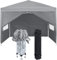 FIVMEN Pavillon 2,5x2,5m Faltpavillon mit Seitenteilen und Fenstern und Tragetasche Faltzelt Polyester UV Schutz Faltbar Partyzelt Wasserdicht Windschutz Gartenpavillon Zelt Outdoor, Type C (Grau)