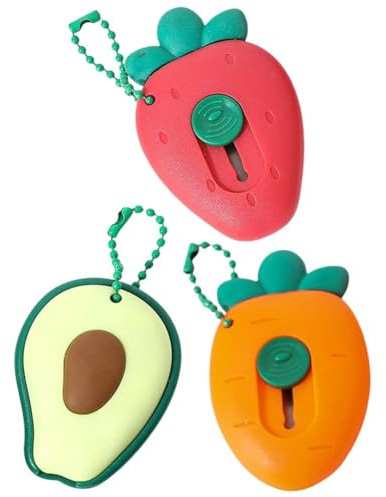 Uzztfa Lot De 3 Mini Couteaux Utilitaires en Forme De Fruits, Coupe-boîte, Ouvre-Lettre Rétractable, Découpeur D'enveloppes, Coupe-Papier Portable Mignon