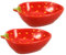OUNONA 2 Piezas Platos De Fresa Bochas Bol Encimera Lámina Tazón De Frutas Sabroso Con Decoraciones De Fresa Atender Decoración De Mesa De Fresas Fiesta Pequeño Vajilla Cerámica Rojo