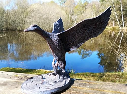 Inspirational Gifting Single Flying Duck Garden Sculpture Ornament Decor - 55cm tall!