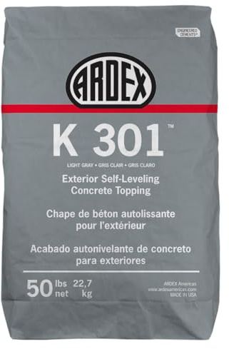 Ardex K 301 Exterior Self-Leveling Concrete Topping 50 lb Bag Gray, 12435
