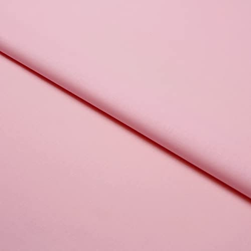 3 Meter Baumwollstoff Meterware Uni Linon - Einfarbiger Stoff, 100% Baumwolle, 150 cm breit – Weiche & Pflegeleichte Qualität – Für Bettwäsche, Bekleidung, Vorhänge, Tischdecken (Rosa)