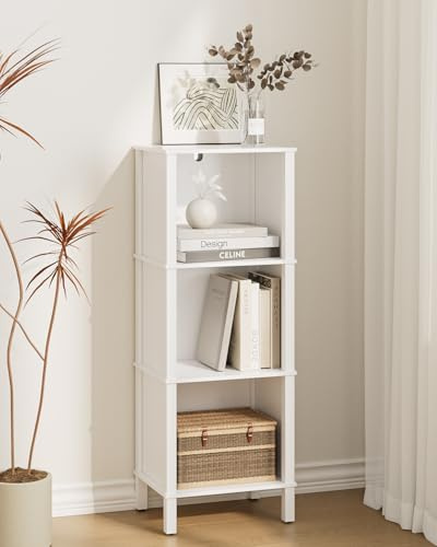 Apetaccat Bücherregal 3 Ebenen Eckregal, Weiß | Bücherschrank, Aufbewahrungsregal, Für Wohnzimmer, Büro und Schlafzimmer