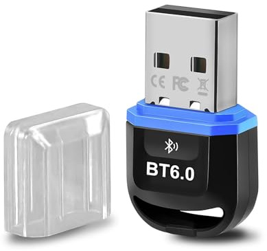 Mini USB Bluetooth Dongle für Windows 11/10/8.1, Bluetooth 6.0 Adapter für PC, kabellose Verbindung für Maus, Tastatur, Kopfhörer, Controller, kompakter PC Adapter