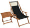 Erst-Holz Deckchair schwarz Gartenliege Sonnenliege Strandstuhl Tisch Kissen Buche Gartenstuhl 10-305TKH