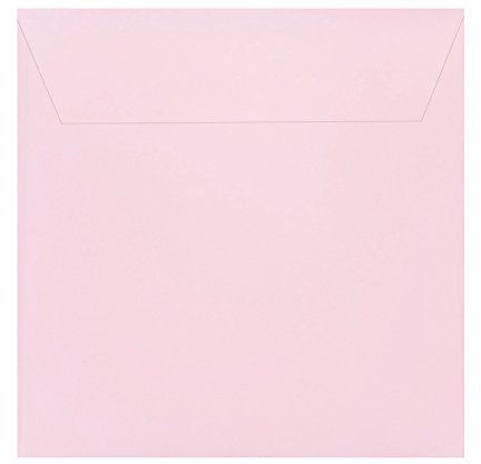 Paper24 25 quadratische Briefumschläge 155x155 mm, haftklebend, 120 g/qm, für Hochzeitskarten im Format 148x148 mm in der Farbe Rosa