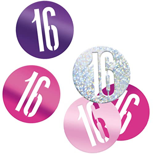 Konfetti zum 16. Geburtstag - 14 g - Glitzer Rosa & Silber Geburtstag