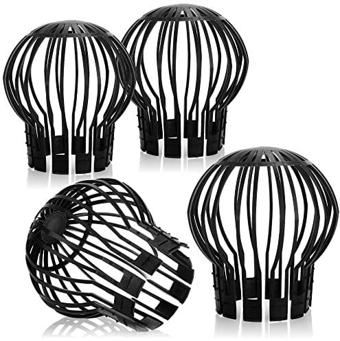 com-four® 4X Protección de canalón para Hojas y Ramas tamiz para atrapar Hojas, Ø Aprox. 13,2 x 14,5 cm (Conjunto 6 - Protección de bajante 4X)