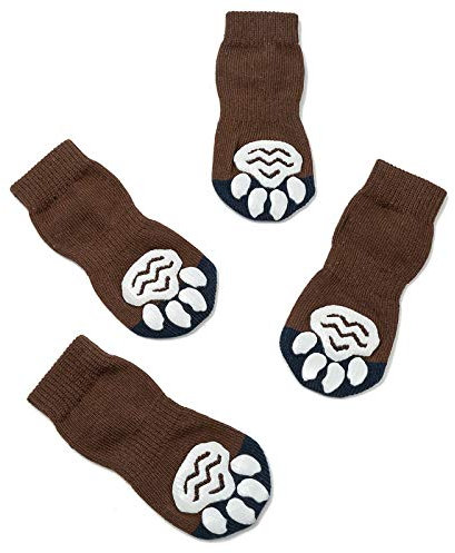 Pet Heroic Indoor Anti-Rutsch Socken für Hunde und Katzen - 6 Größen von S bis 3XL für kleine-riesige Tiere - Pfotenschutz und Traktion Dank Silikon-Gel
