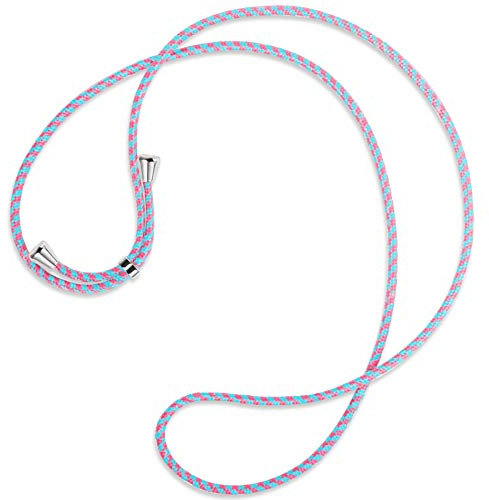mtb more energy® Ersatz-Band für Handykette - Pink+Mint - inklusive Endkappen (Silber) - hochwertige Austausch-Kordel - Band Seil Kette