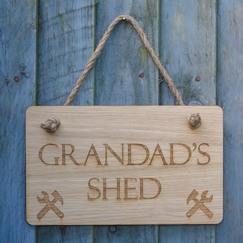 Grandad's Shed Wooden Plaque, Birthday Gift, Garden and Door Sign, Create a Design