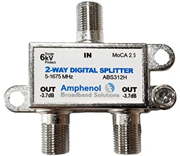 Amphenol 2-Way Digital Coaxial Splitter MoCA 2.5 ABS312H