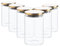 Argon Tableware Scandi -Aufbewahrungsgläser Mit Metallic Deckel - 1L - Gold - Pack Von 6