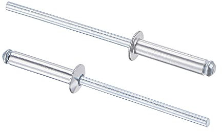 sourcing map 120 Stk. Blindnieten Aluminium Zugnieten Kerndekorationsnieten 3,2mm Durchm. 15mm Grifflänge Silber