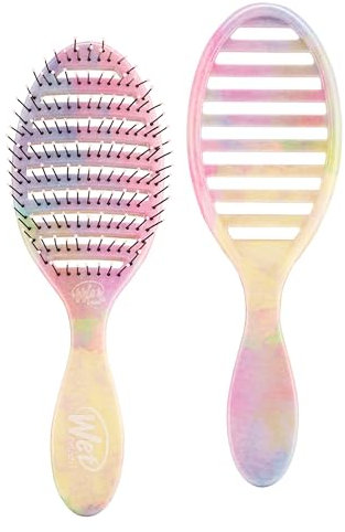 WetBrush Speed Dry Detangler with Heat Resistant Heatflex Bristles and Open Vent Design to Dry Hair Faster, For All Hair Types, Stripes