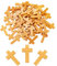 SUNNYCLUE Großformat 60 Stück Holz Kreuz Anhänger Natürliches Holz Kleines Kreuz Charms Anhänger Für Party Favors Halskette Schmuckherstellung DIY Craft Handmade Accessoires Schokolade