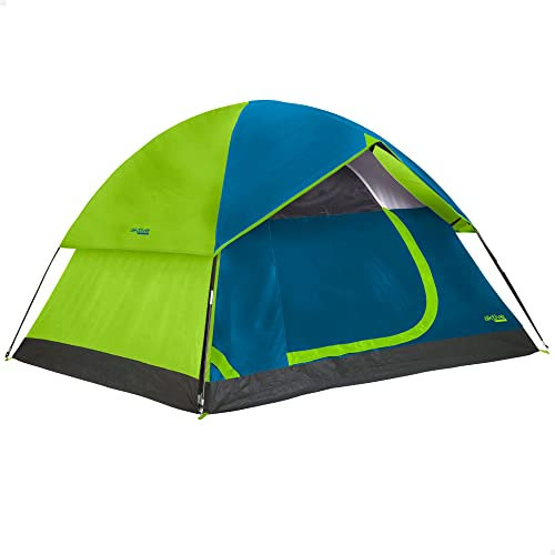 Aktive 52999 - Tenda igloo 4 uomini a doppio tetto | Dimensioni 240x210x130cm | Doppio tetto antipioggia, doppia porta con cerniera e zanzariera superiore | Tenda da campeggio