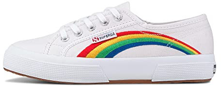 Superga Damen 2750 Rainbow Embroidery Weiß Textil 38