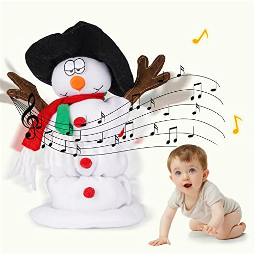 SdeNow Twerking Weihnachts Schneemann Weihnachtsmann singender Tanzender Schneemann Weihnachtsmann animierte Weihnachtsmänner Plüschtier Weihnachten,6 englische Weihnachtslieder